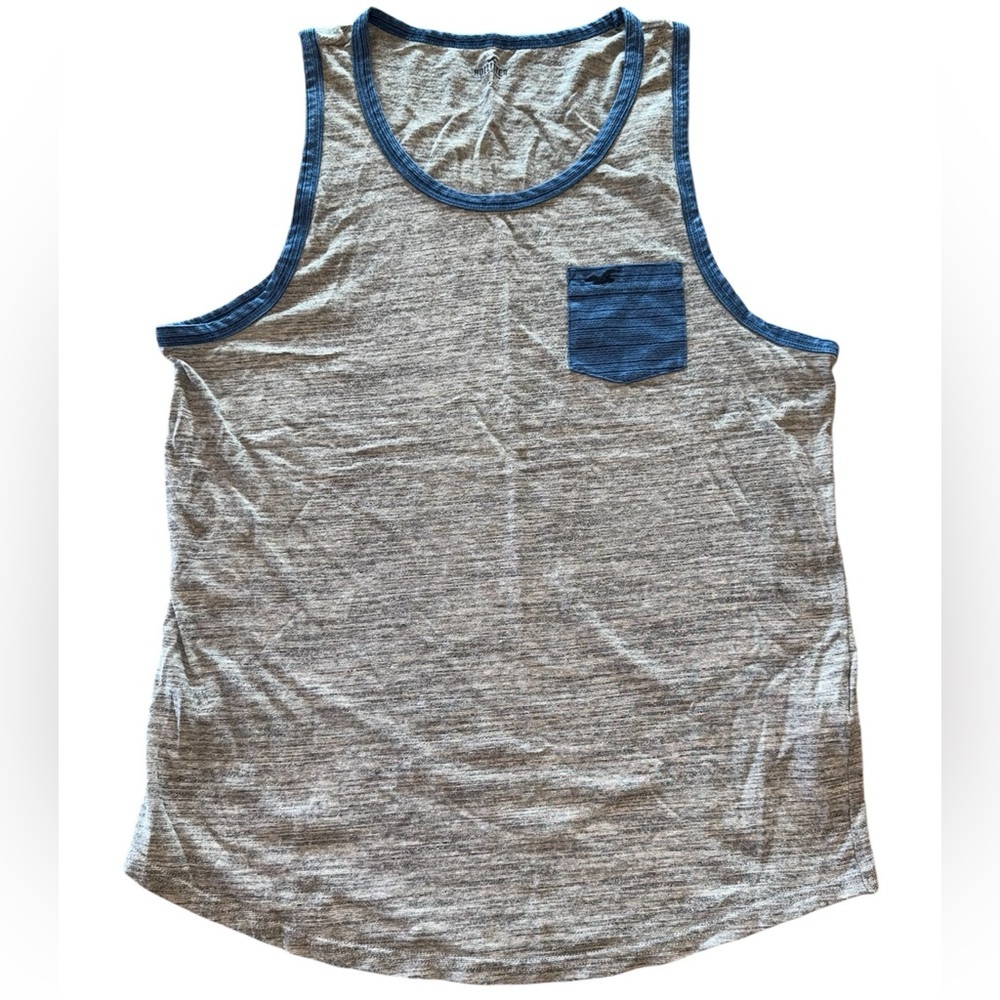 Men’s Hollister Gray Blue Pocket Tank Top M